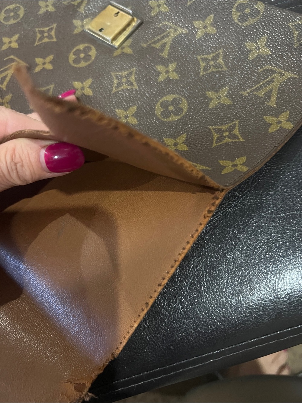 Louis Vuitton Monogram Envelope Beiefcase in Brown with Gold Hardware-Project - Picture 5 of 12